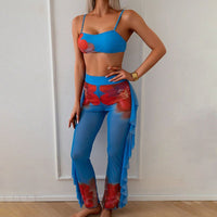 Printed Three Piece Sets Swimsuit Women Beach Trousers Sexy Bikini Spring Swimsuit - 02AMSTORY - Bella Mia