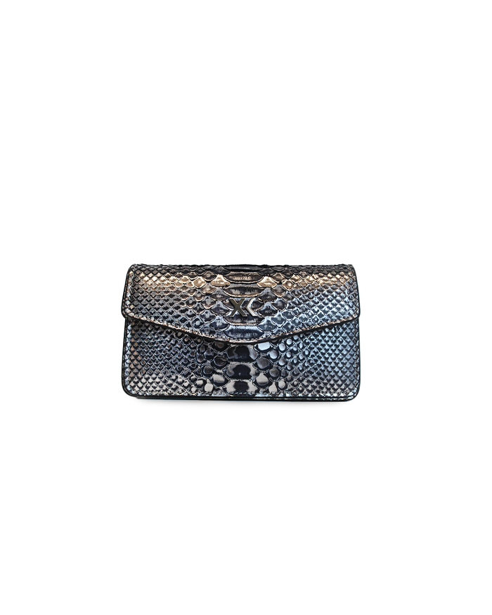 The Met Clutch in Pewter