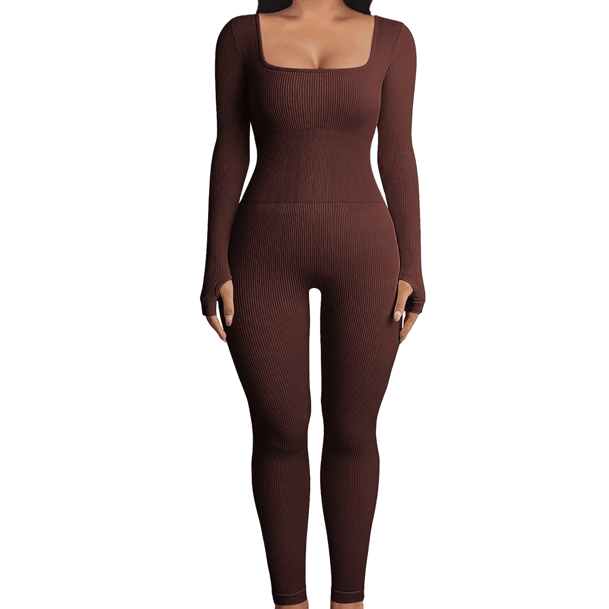 Sleek and Stylish Ribbed Yoga Jumpsuit - 02AMSTORY - Women's Dresses,Rompers, Skirts - 24 Hour Sport