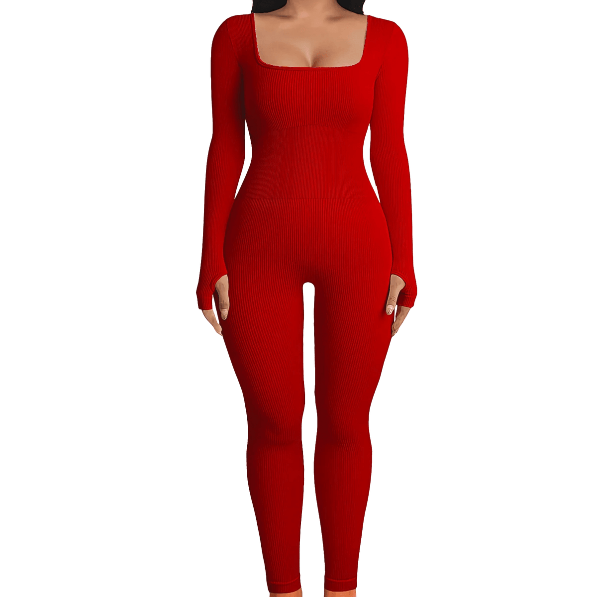 Sleek and Stylish Ribbed Yoga Jumpsuit - 02AMSTORY - Women's Dresses,Rompers, Skirts - 24 Hour Sport