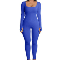 Sleek and Stylish Ribbed Yoga Jumpsuit - 02AMSTORY - Women's Dresses,Rompers, Skirts - 24 Hour Sport